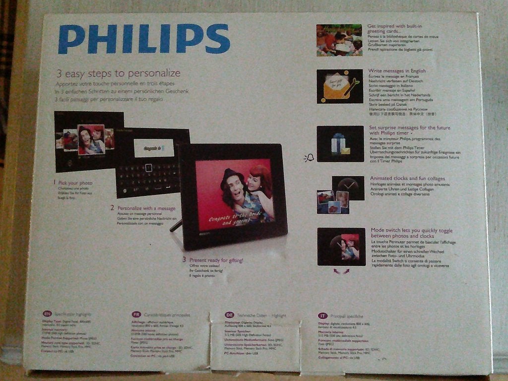 nieuw DIGITALE FOTOLIJST philips 8" -GRATIS zend, Audio, Tv en Foto, Fotografie | Digitale fotolijsten, Verzenden, Nieuw, 8 tot 12 inch