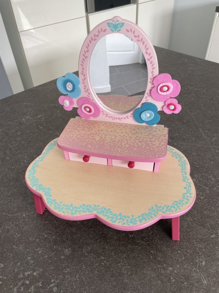 Houten make-up tafel van Djeco +/- 30x20x30 cm, Kinderen en Baby's, Speelgoed | Houten speelgoed, Ophalen of Verzenden, Gebruikt