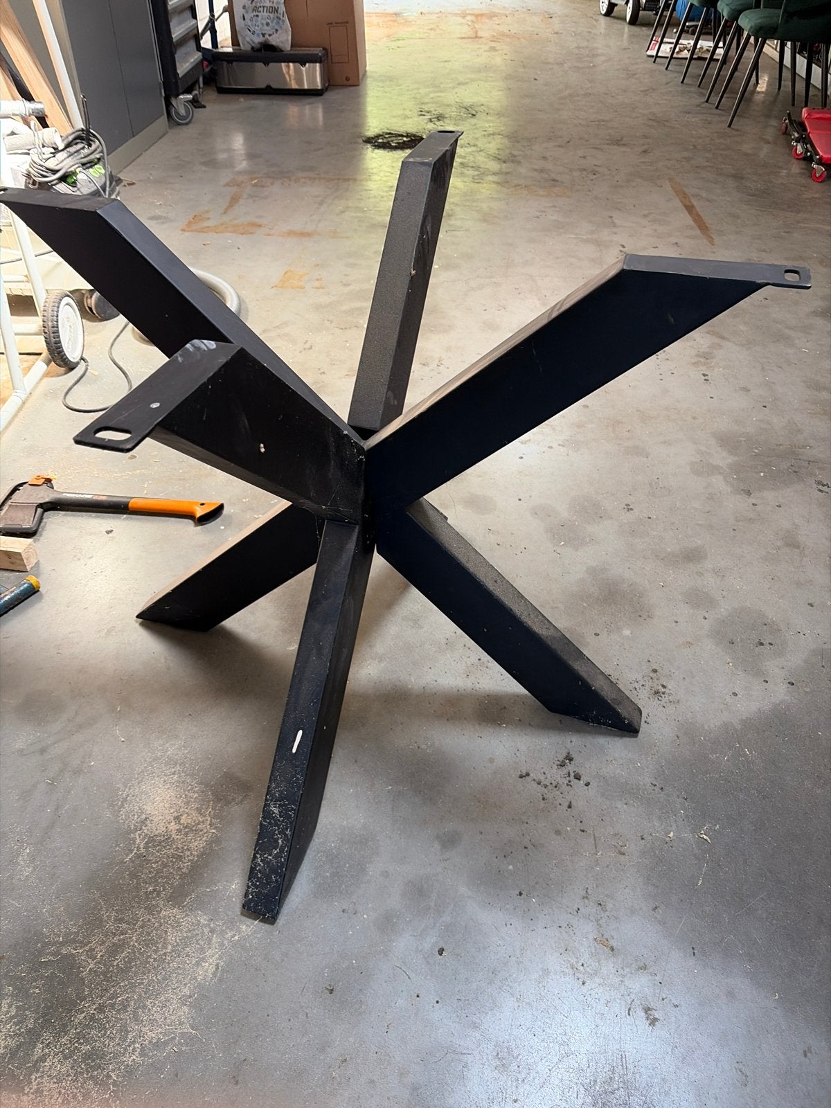 Stalen tafelpoot voor tafel 100x100cm, Huis en Inrichting, Tafelonderdelen, Ophalen, Tafelpoot, Gebruikt, 50 tot 100 cm