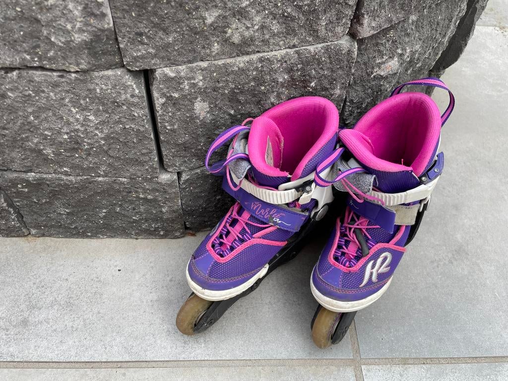 Skeelers marlee pro roze/paars maat 29-34, Kinderen en Baby's, Speelgoed | Buiten | Rolschaatsen, Ophalen, Verstelbaar, Gebruikt