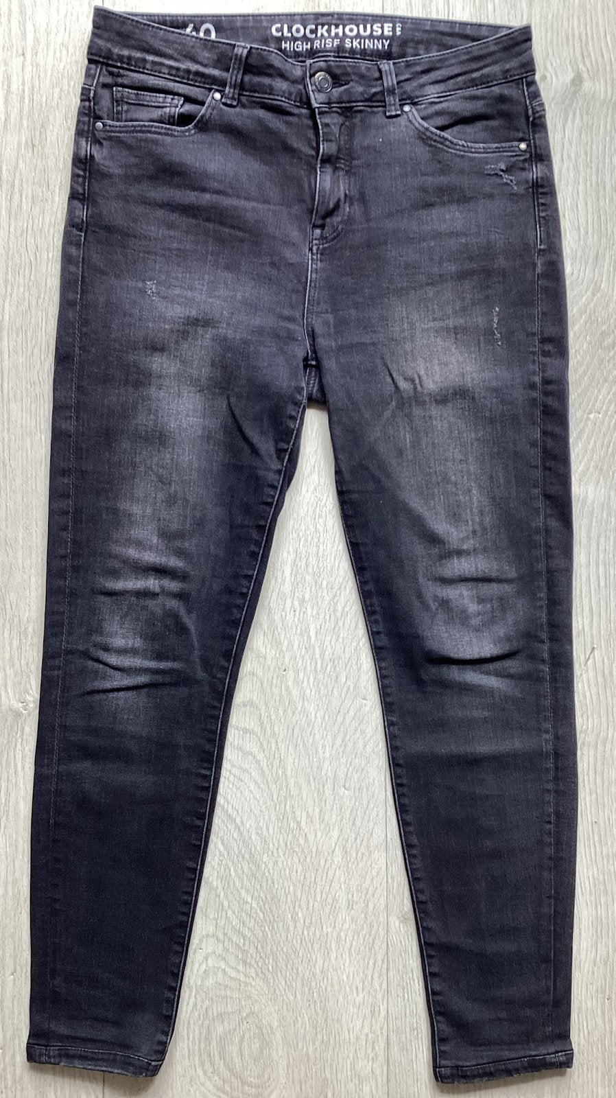 Zwarte spijkerbroek Jeans Maat 40 van Clockhouse (C&A), Zwart, Ophalen of Verzenden, W30 - W32 (confectie 38/40), Gedragen