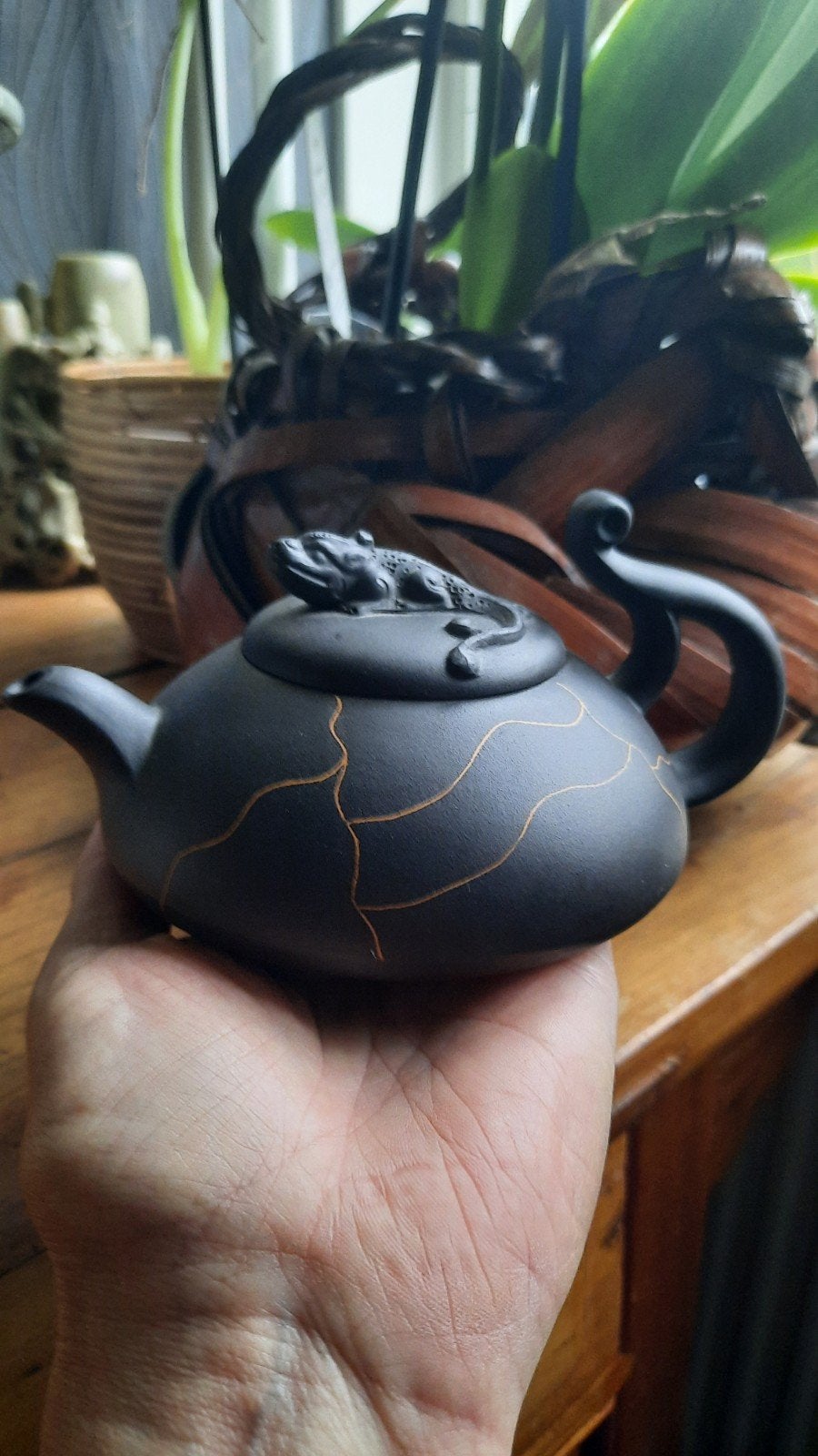 prachtig yixing theepotje, China, Ophalen of Verzenden, Gemerkt, Natuurlijk materiaal