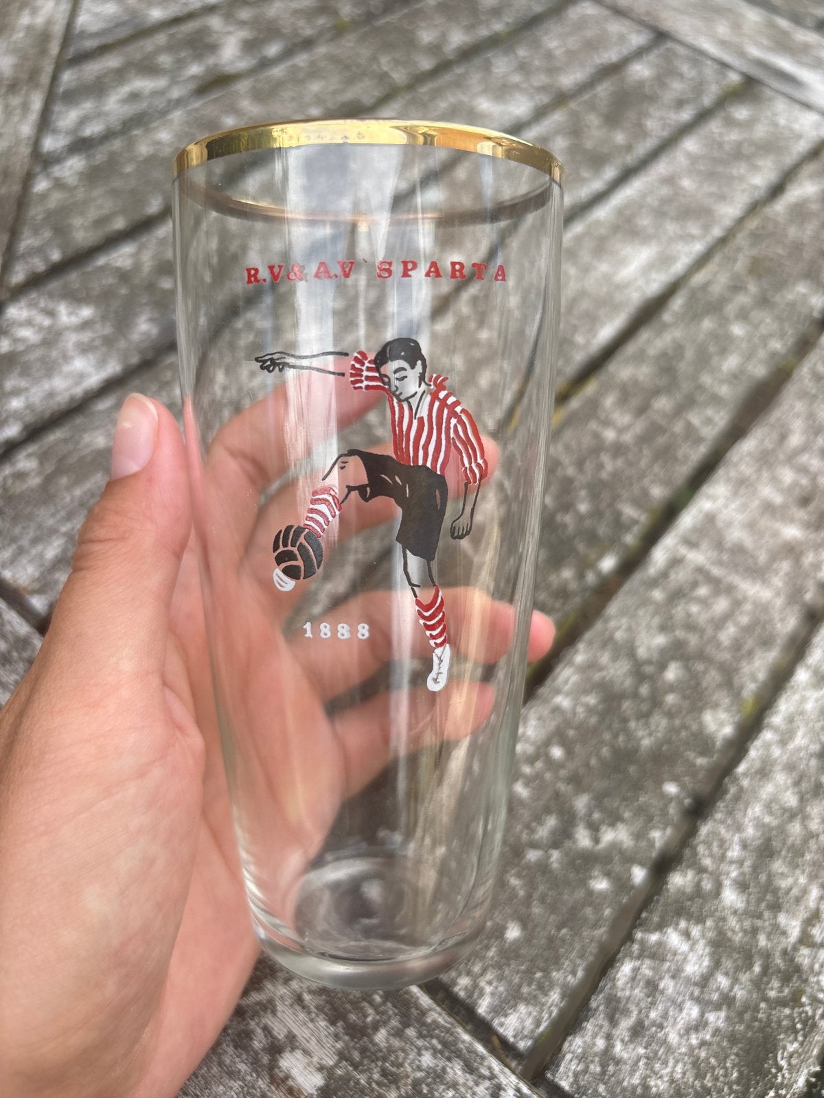 Bierglas R.V & A.V Sparta 1888 Voetbal, Ophalen of Verzenden, Bierglas
