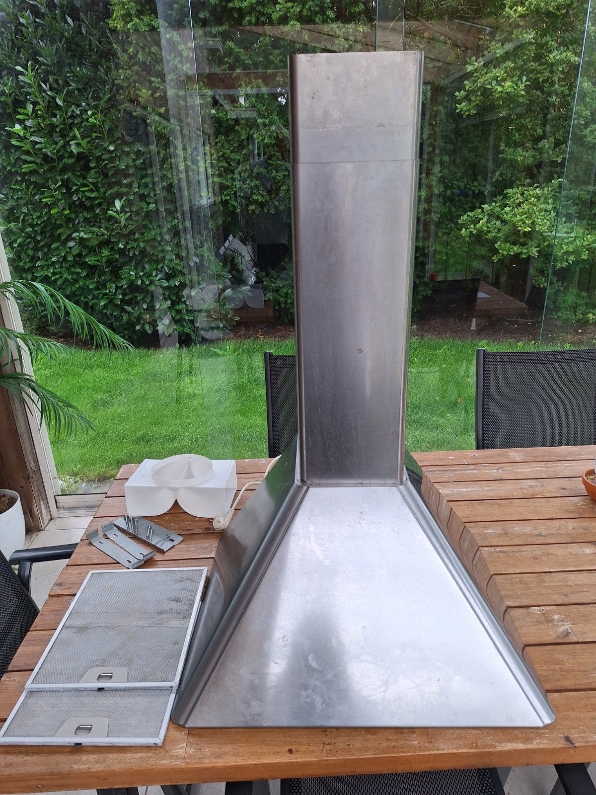 Zanussi ZHC 615 X RVS afzuigkap, Gebruikt, Wandschouwkap, Ophalen of Verzenden, Vrijstaand