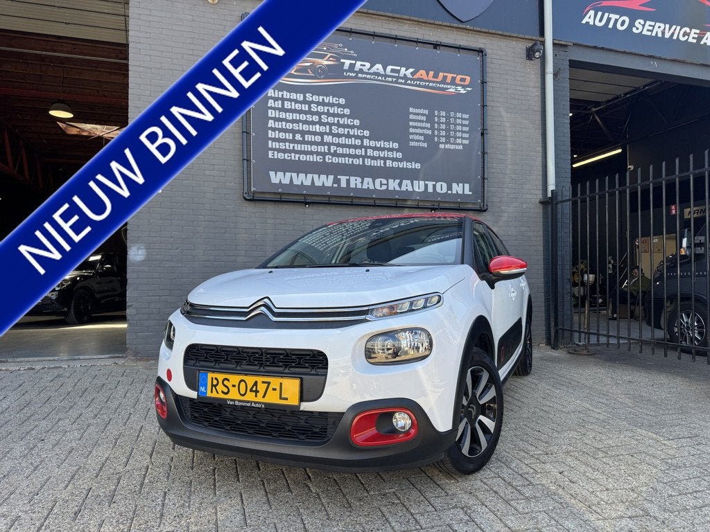 Citroën C3 1.2 PureTech Shine Navi.ClimaC.CruiseC.Camara.LM, Auto's, 1199 cc, 82 pk, Wit, Origineel Nederlands