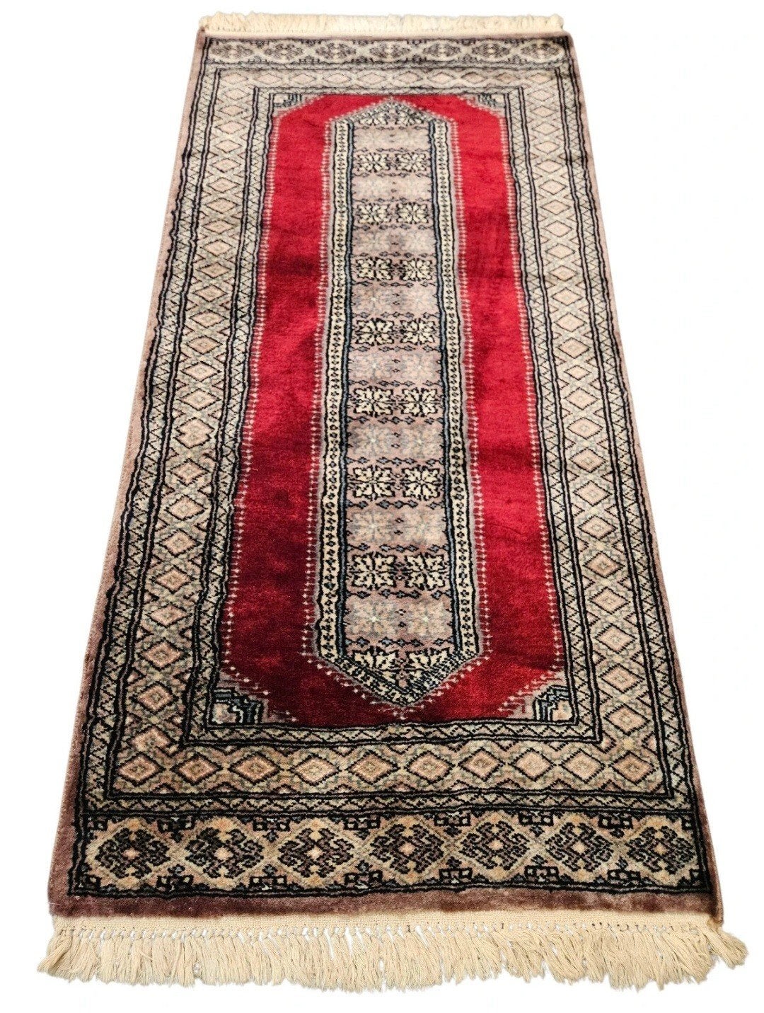 Handgeknoopt Perzisch wol tapijt loper Merino 61x127cm, Perzisch, Vintage, Klassiek, Www.hypepopup.nl, Zo goed als nieuw, Www.hypepopup.nl