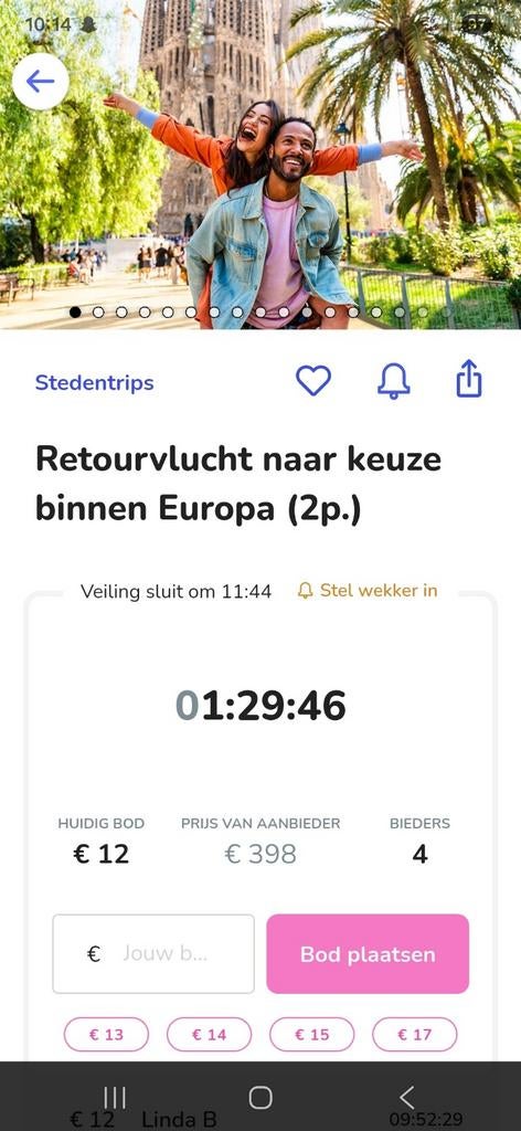 Retourvlucht naar keuze binnen Europa 2 (mogelijk 4), Twee personen, Vliegtuig, Algemeen kaartje