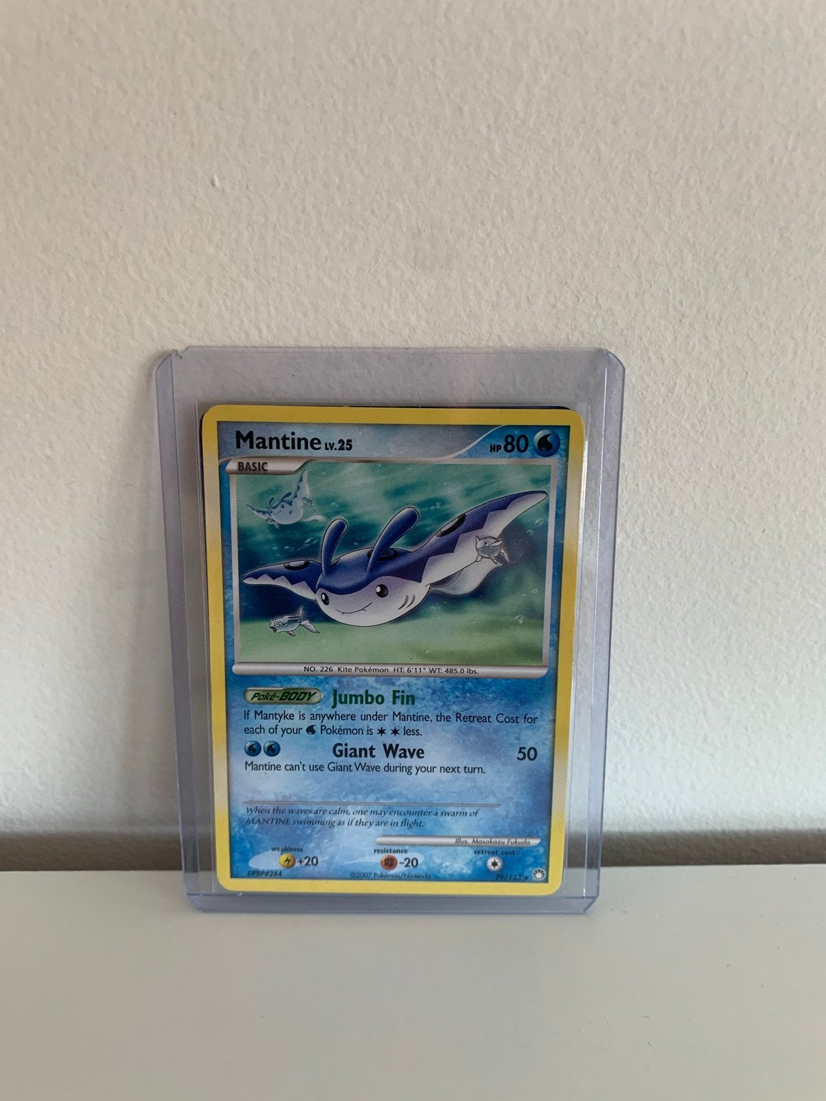 Pokémon Kaart Mantine Lv.25 HP80 - Rare, Ophalen of Verzenden, Zo goed als nieuw, Losse kaart