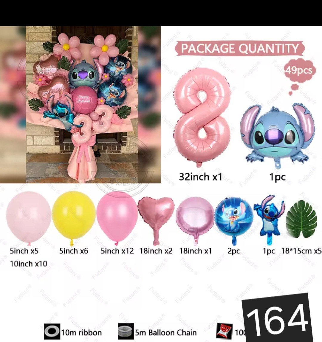 GRATIS VERZENDING  Stitch Verjaardagsballonnen, Ophalen, Nieuw, Versiering, Verjaardag