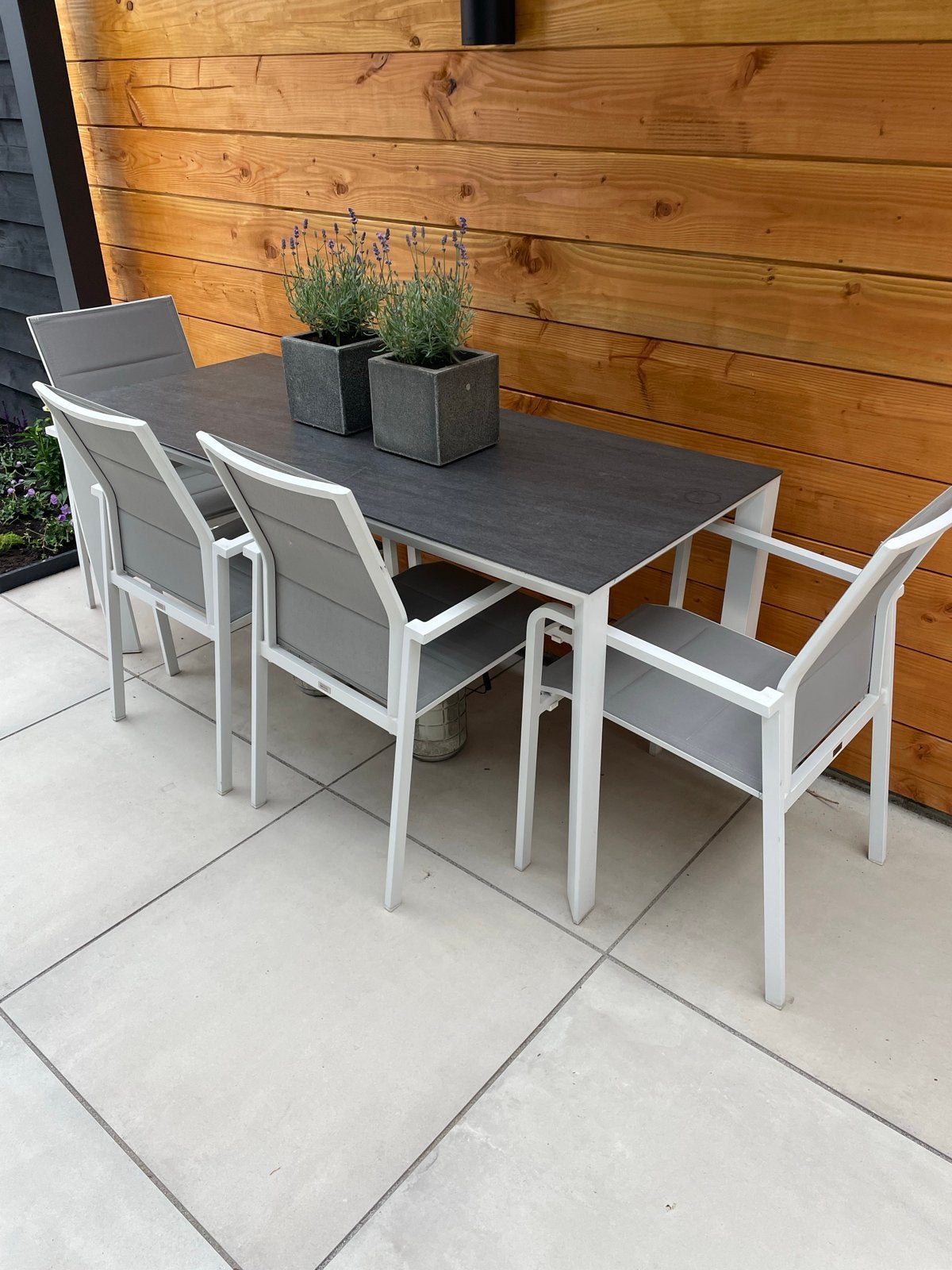 Bristol Tuinset met 4 stoelen en tafel, Ophalen, 4 zitplaatsen, Eettafel, Aluminium