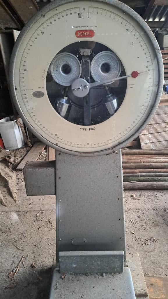 Antieke Berkel Vloerweegschaal Type 3000 - 100 kg, Ophalen of Verzenden