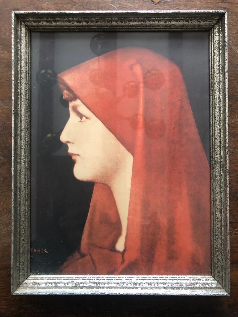 Reproductie 'Fabiola' van Jean-Jacques Henner, 20 x 26 cm, Ophalen of Verzenden
