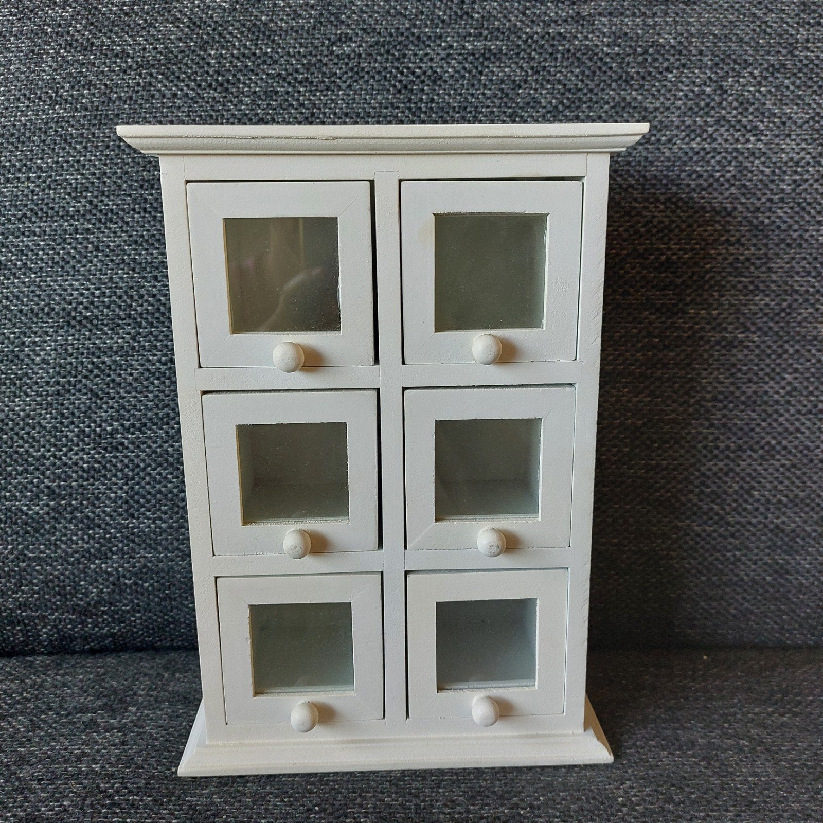 Wit sieradenkastje met 6 lades, Hout, Gebruikt, Ophalen of Verzenden, Landelijk