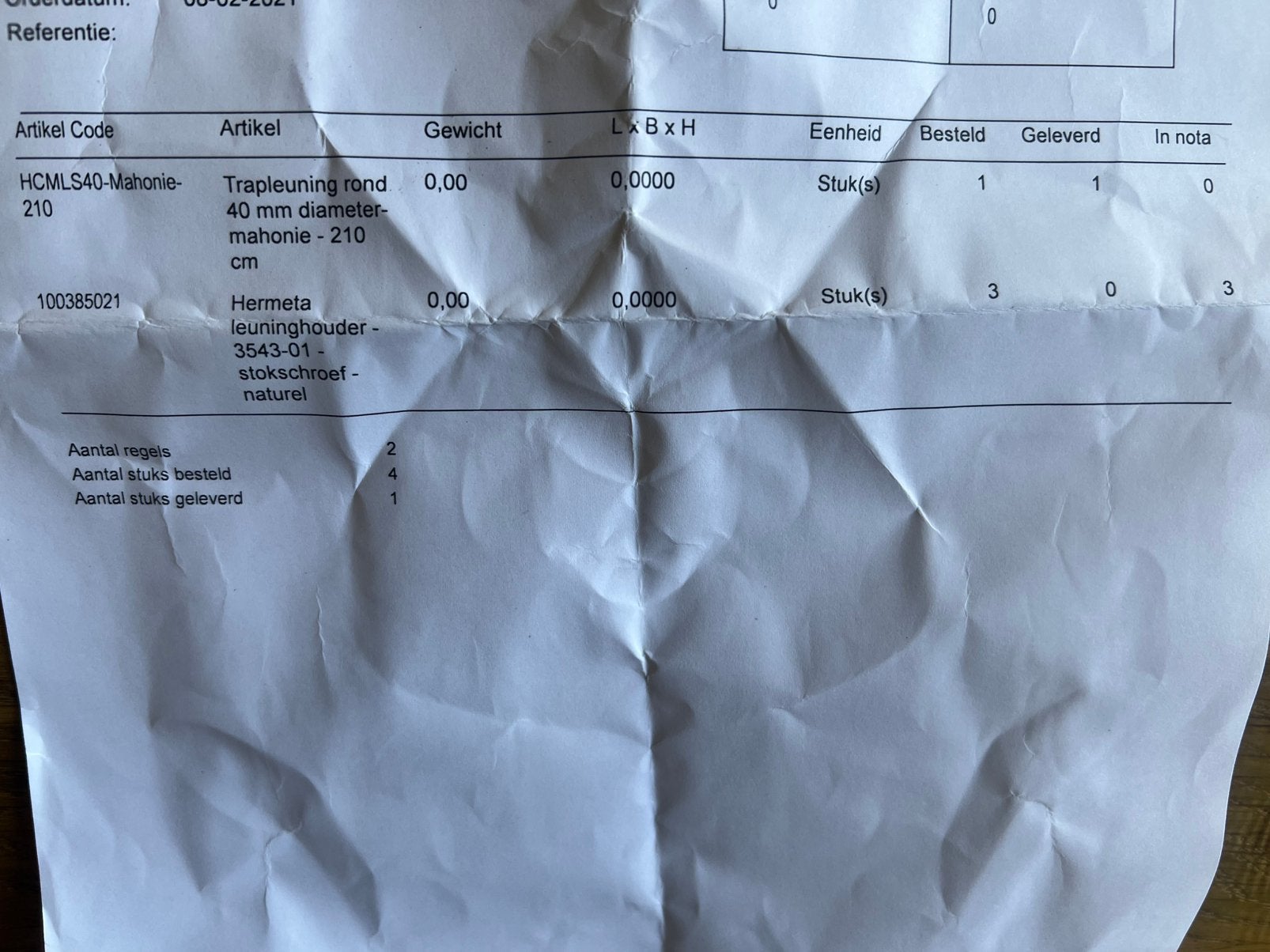 Trapleuning, Ophalen, Nieuw, Overige maten
