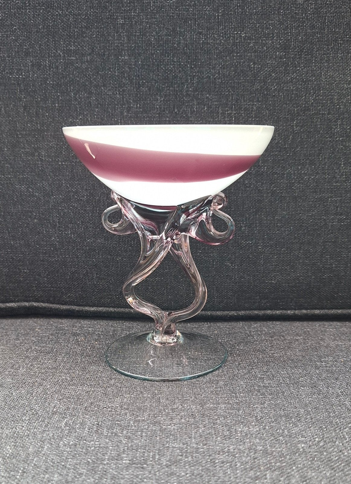 Vintage Jozefina Krosno Coupe Glas - Jaren '80 Octopus Stam, Ophalen of Verzenden