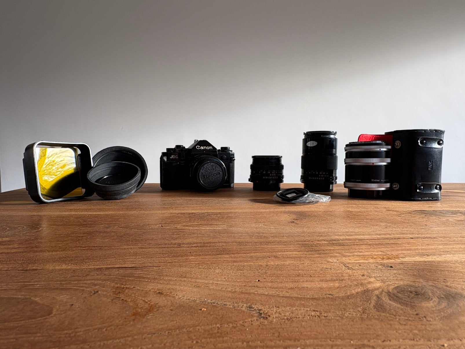 Canon A1 set, Ophalen of Verzenden, Gebruikt, Spiegelreflex, Canon