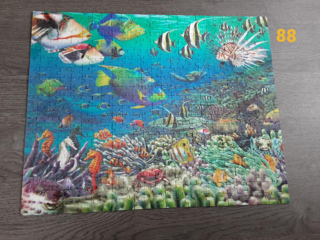 Puzzel 500 stukjes compleet hobbico 3d magic vissen, Ophalen of Verzenden, 500 t/m 1500 stukjes, Zo goed als nieuw