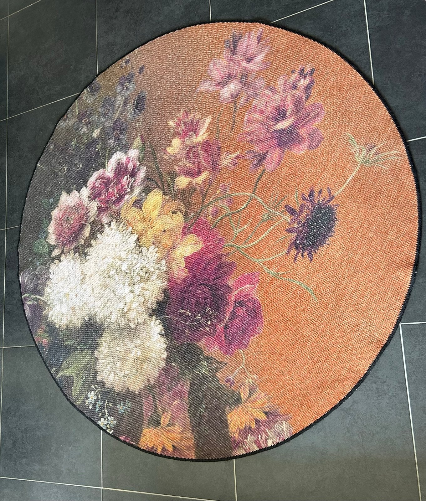 Rond Vloerkleed Newark Etna Bloemenprint 180 cm, Huis en Inrichting, Stoffering | Tapijten en Kleden, Ophalen, 150 tot 200 cm