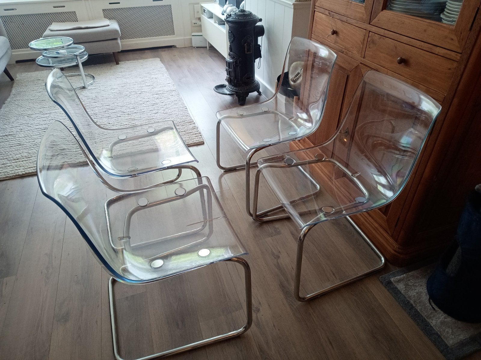 Ikea Tobias 4 stoelen met chromen onderstel, Ophalen, Gebruikt, Overige kleuren, Vier