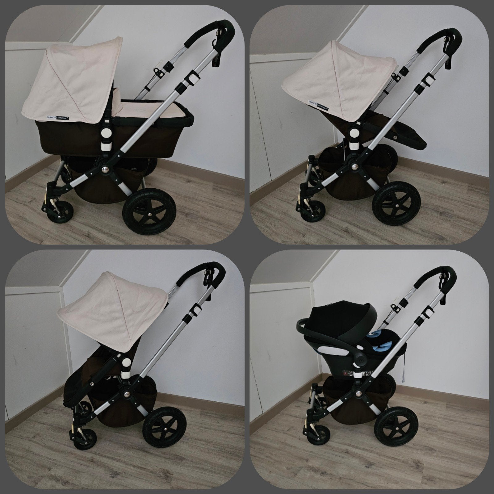 Bugaboo cameleon 3plus kinderwagen set Off white, Ophalen, Bugaboo, Zo goed als nieuw, Combiwagen