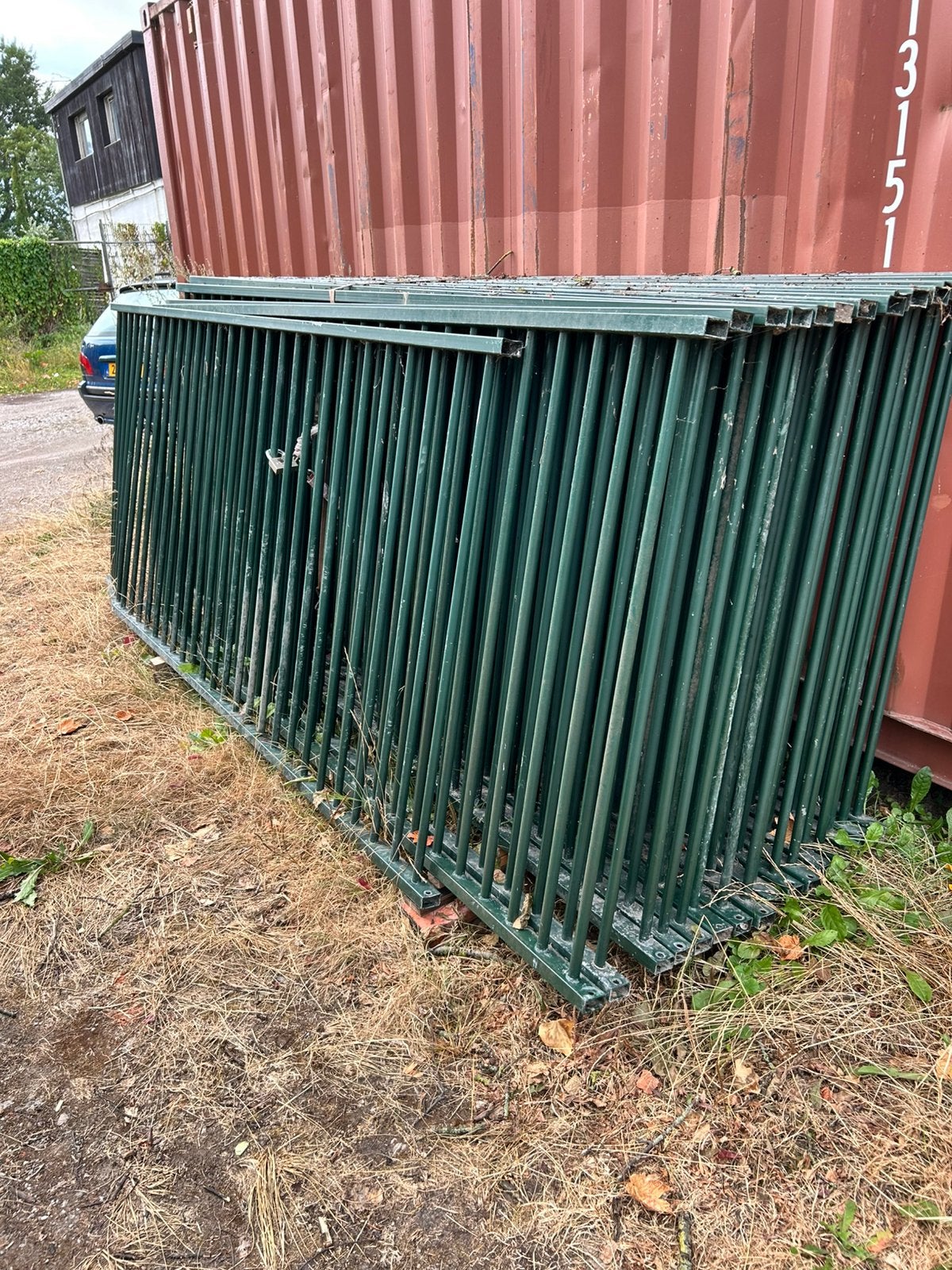 Spijlen hekwerk +/- 52 meter, Ophalen of Verzenden, Zo goed als nieuw, IJzer, Spijlenhekwerk
