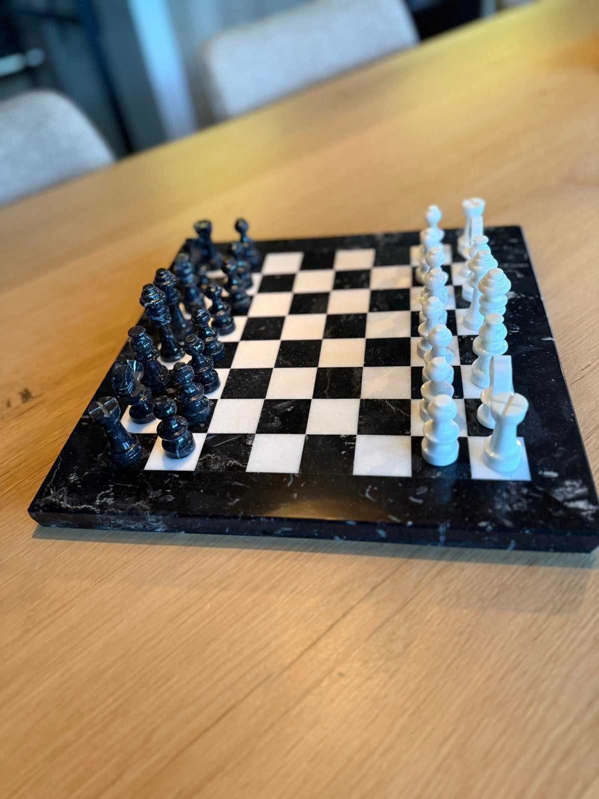 Marmeren nieuw Schaakspel, Een of twee spelers, Ophalen, Nieuw