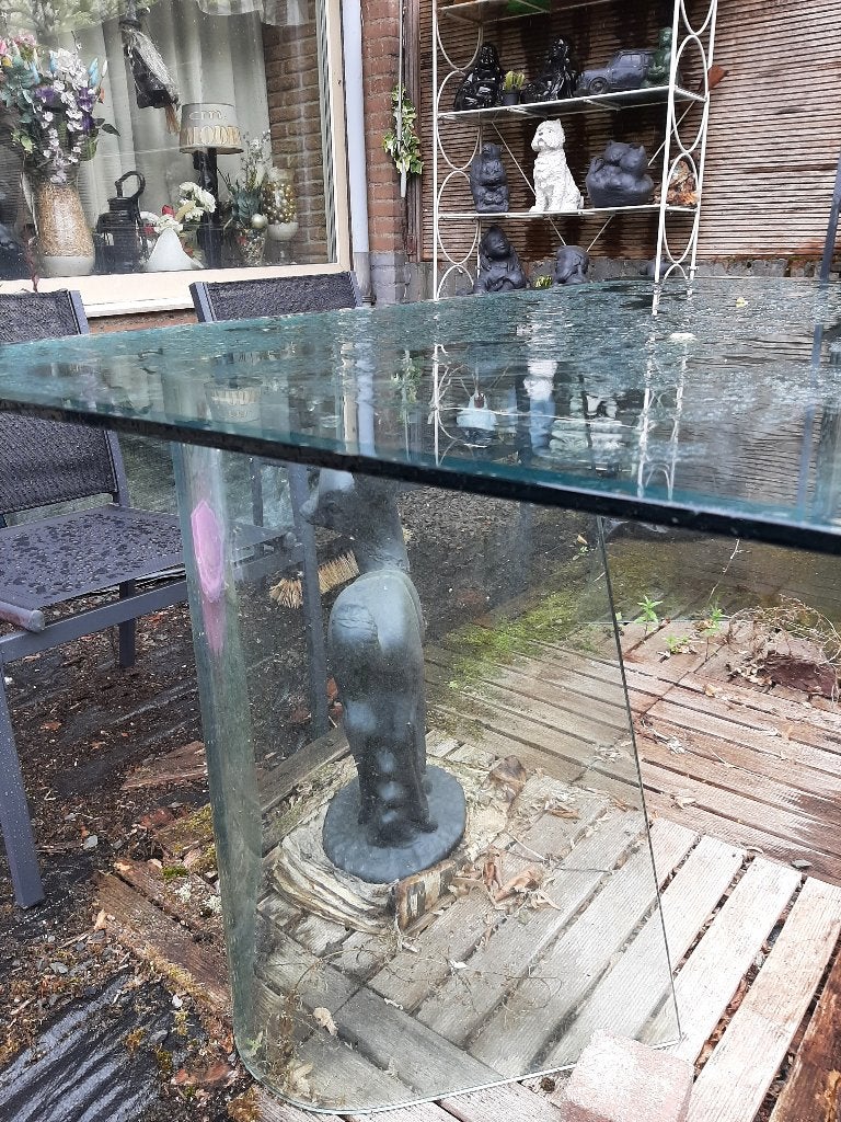 glazen tafel, Ophalen, Gebruikt, Glas, 50 tot 100 cm