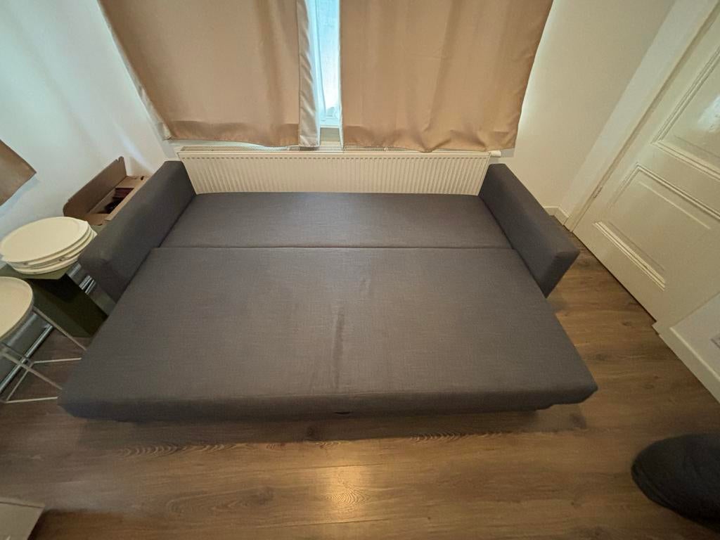 IKEA FRIHETEN Grijze slaapbank, Ophalen, Tweepersoons, 140 cm, Zo goed als nieuw