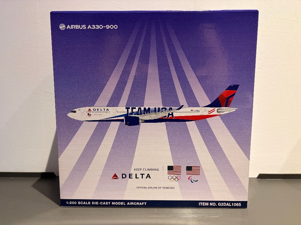 Gemini200 airbus A330-900 Delta Airlines Team USA, Ophalen of Verzenden, Zo goed als nieuw, Schaalmodel