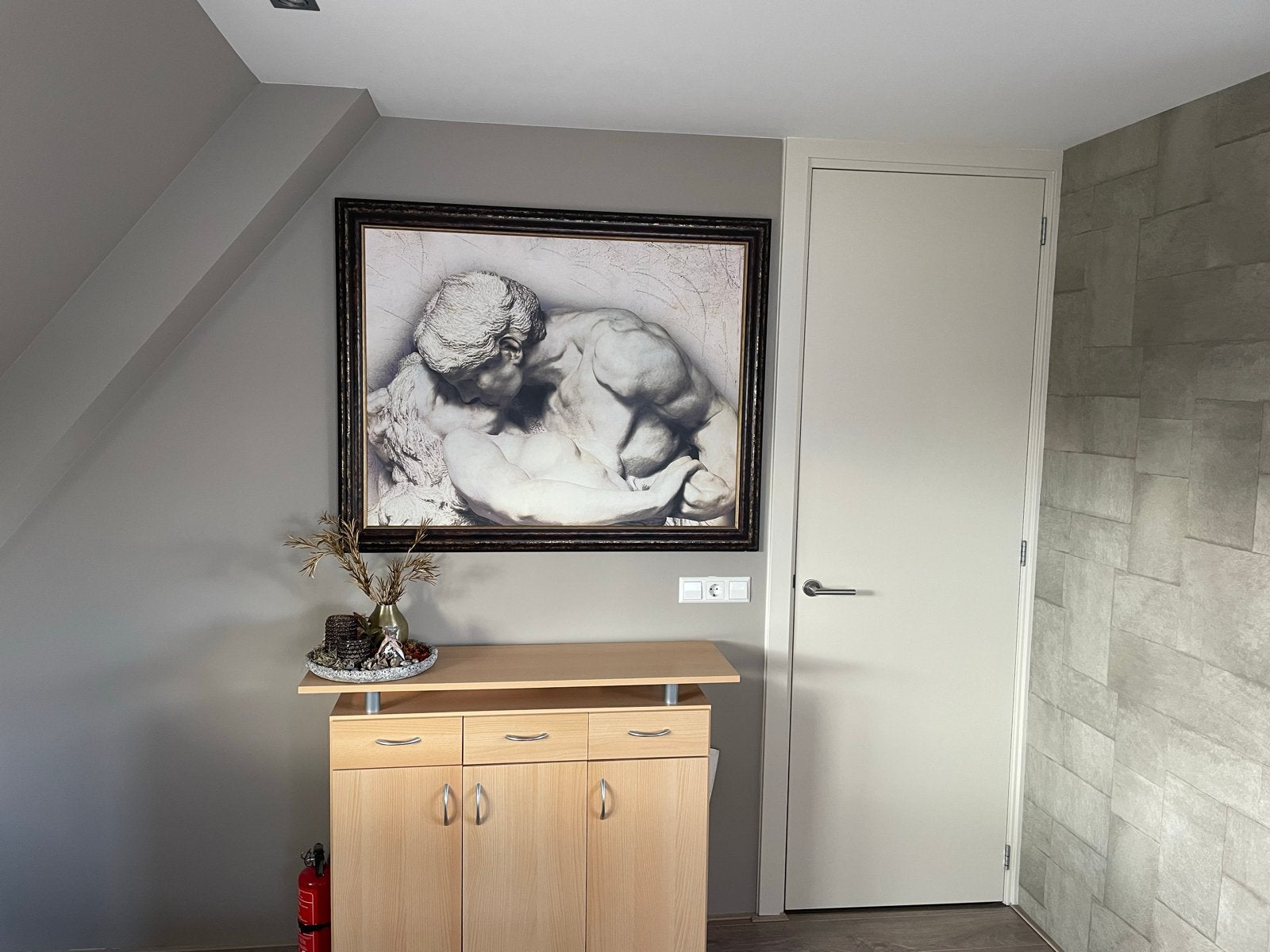 Groot ingelijst kunstwerk: De Kus van Rodin, Ophalen