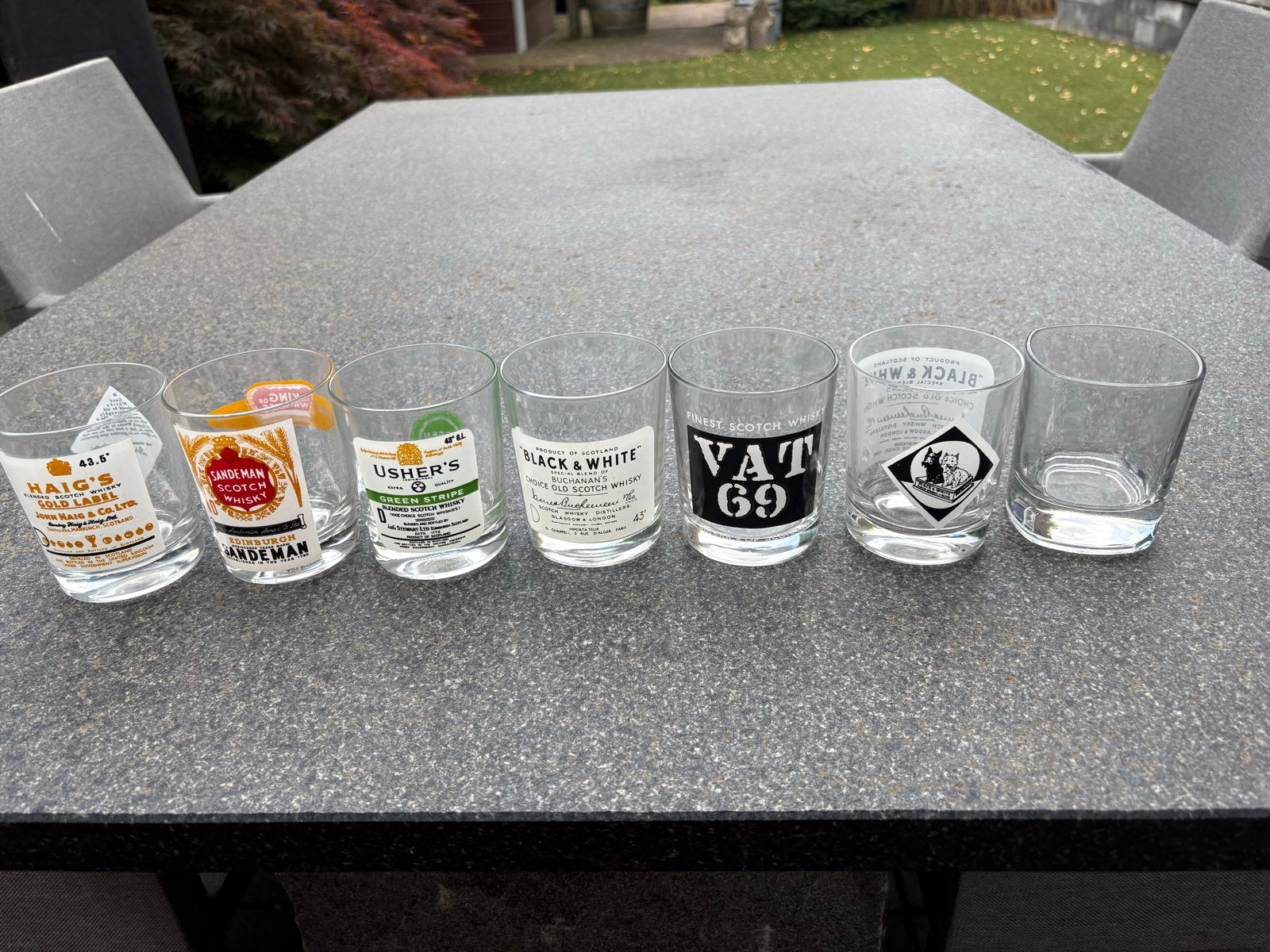 Set van 7 Vintage Whisky Glazen - Diverse Merken, Ophalen of Verzenden