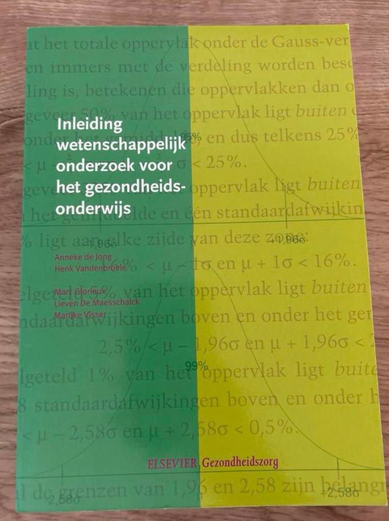 Inleiding wetenschappelijk onderzoek gezondheidsonderwijs, Ophalen of Verzenden, Beta, Zo goed als nieuw, HBO