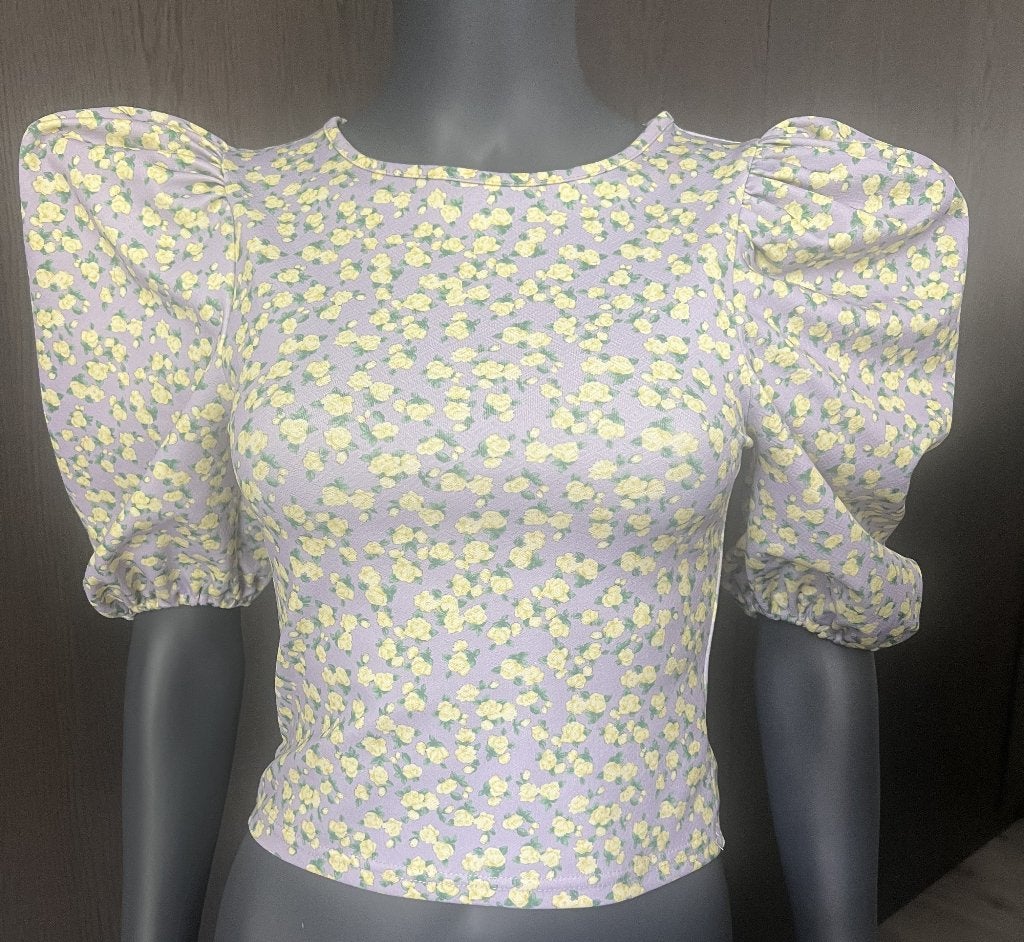 ASOS DESIGN - gebloemd bloesje - 36 (S), Kleding | Dames, Asos Design, Verzenden, Paars, Zo goed als nieuw