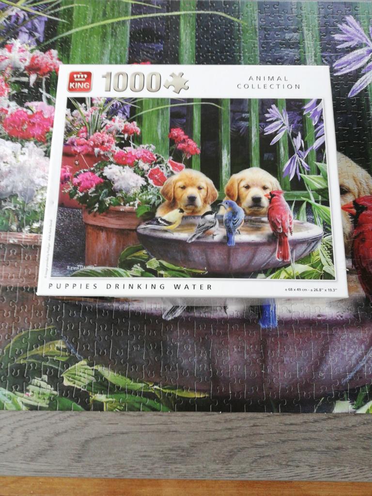 Puzzel 1000 stukjes compleet king Animal puppies, Ophalen of Verzenden, 500 t/m 1500 stukjes, Zo goed als nieuw