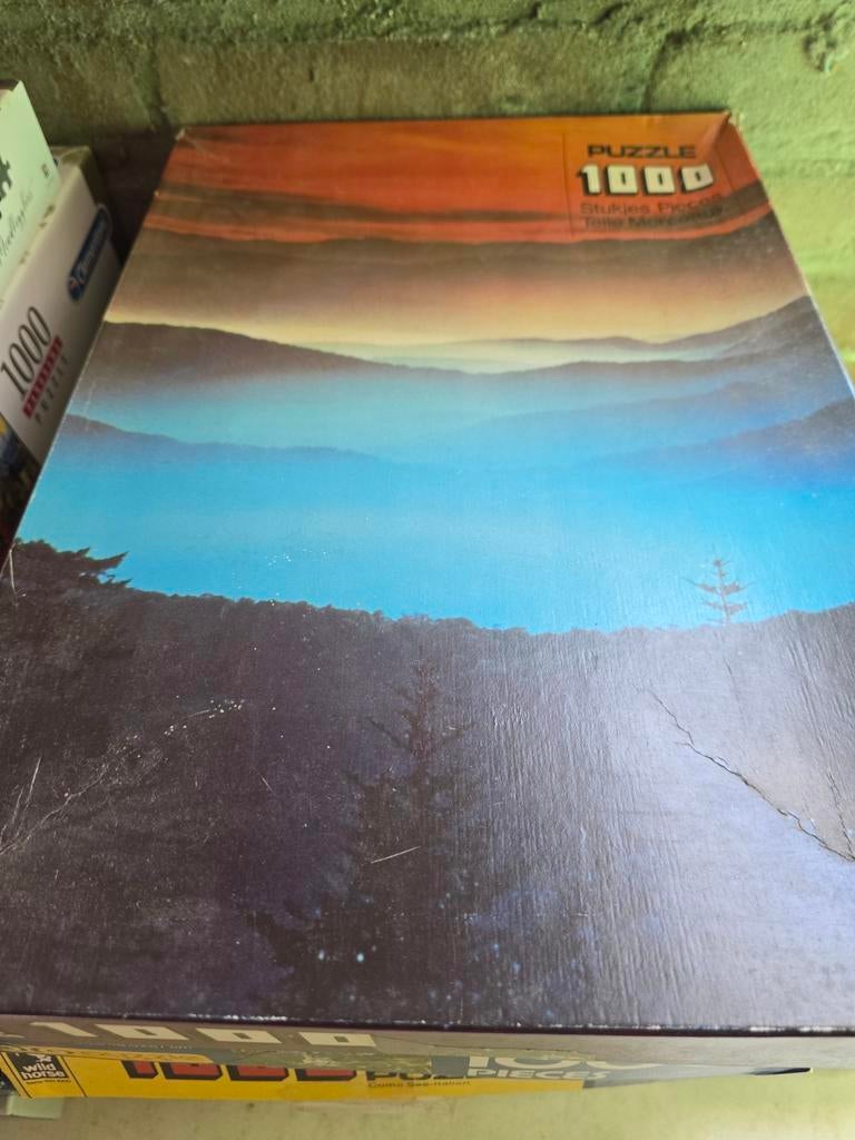 Puzzel 1000 stukjes - Mistig berglandschap, Ophalen of Verzenden, 500 t/m 1500 stukjes, Gebruikt, Legpuzzel