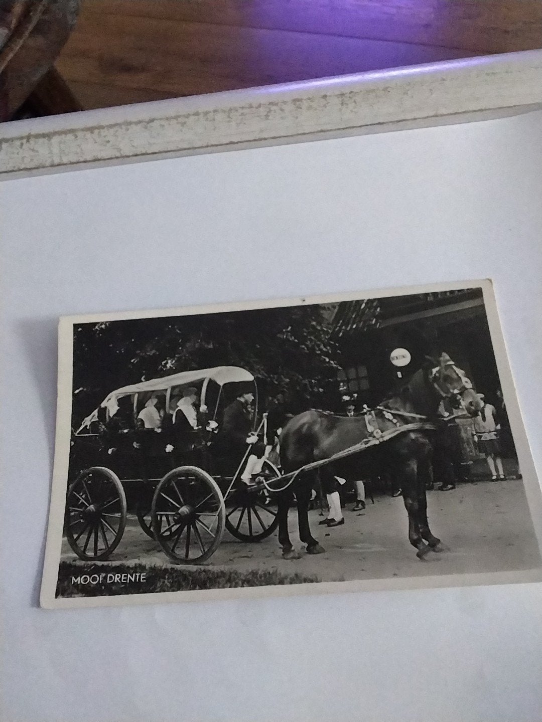 Oude ansichtkaart 'Mooi Drente' met paard en wagen, Ophalen of Verzenden, 1920 tot 1940, Gelopen, Drenthe