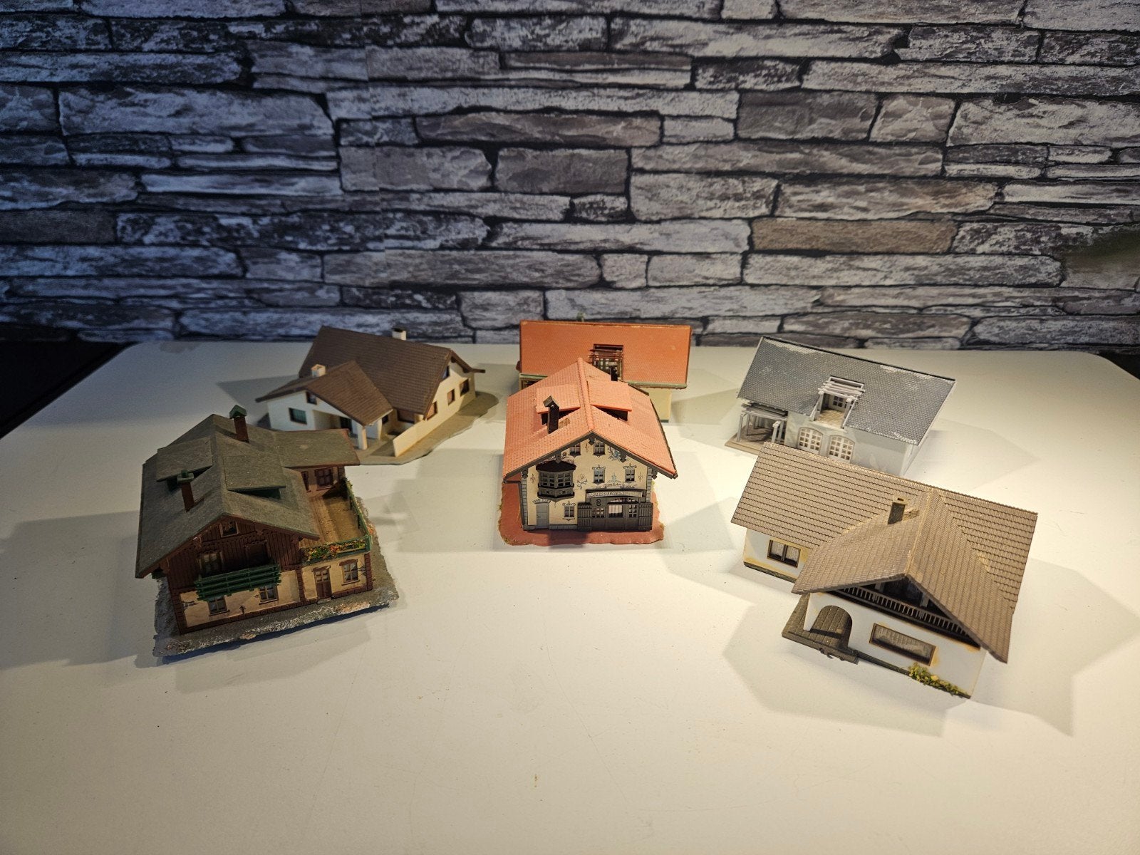 6x woning huis bungalow N spoor modeltrein 1:160, Overige merken, Gebruikt, Gelijkstroom of Wisselstroom, Brug, Tunnel of Gebouw