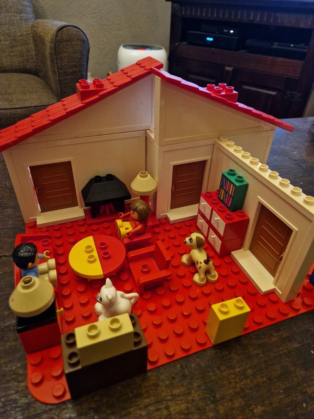 Duplo Huis op grote grondplaat met complete inrichting, Gebruikt, Ophalen of Verzenden, Duplo, Inclusief accessoires