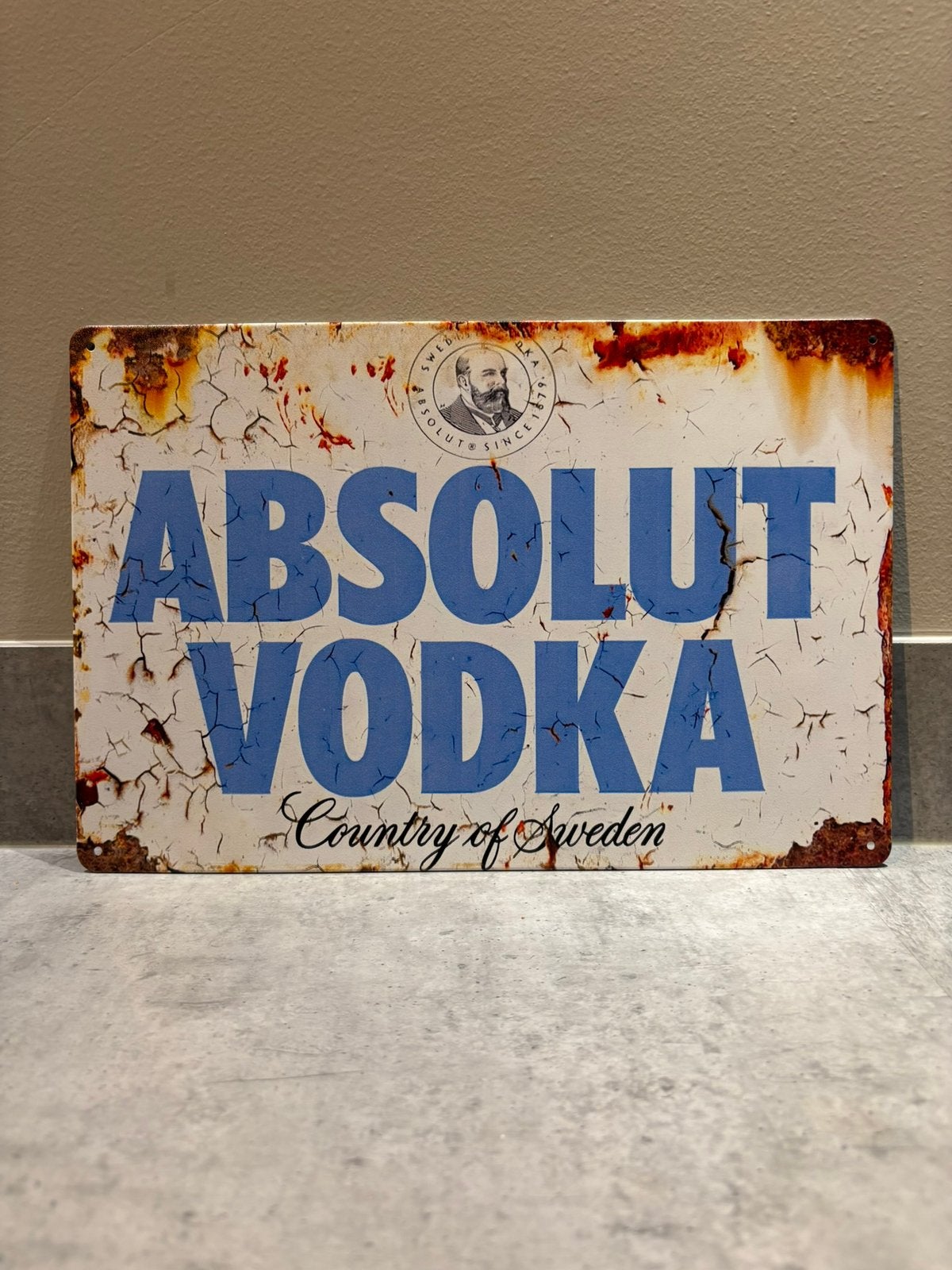 Mancave Bar Café Wanddecoratie metalen bordje Absolut Vodka, Ophalen of Verzenden, Zo goed als nieuw, Reclamebord