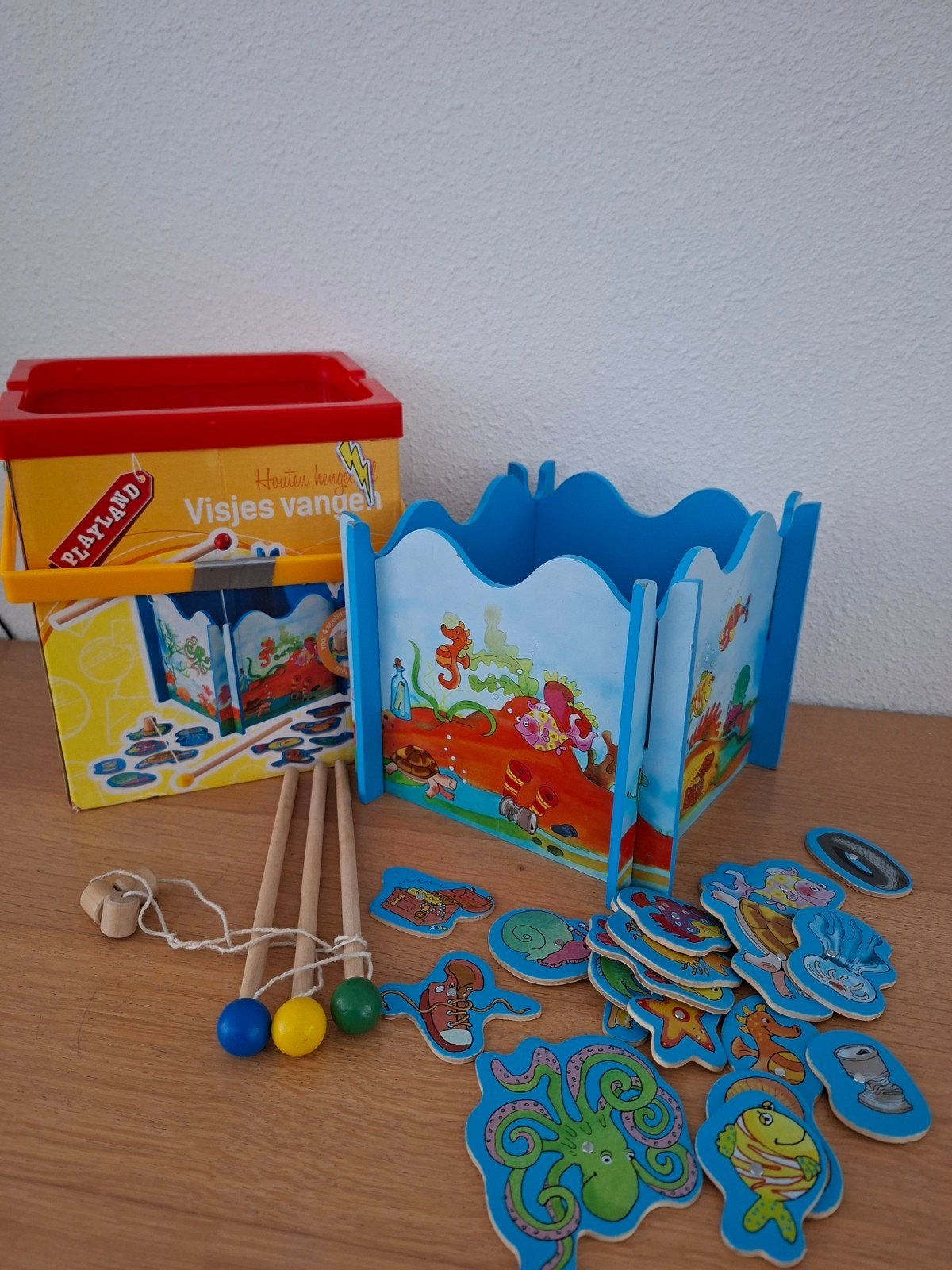 Playland Houten Hengelspel Visjes Vangen - Compleet in doos, Ophalen, Gebruikt, Jongen of Meisje