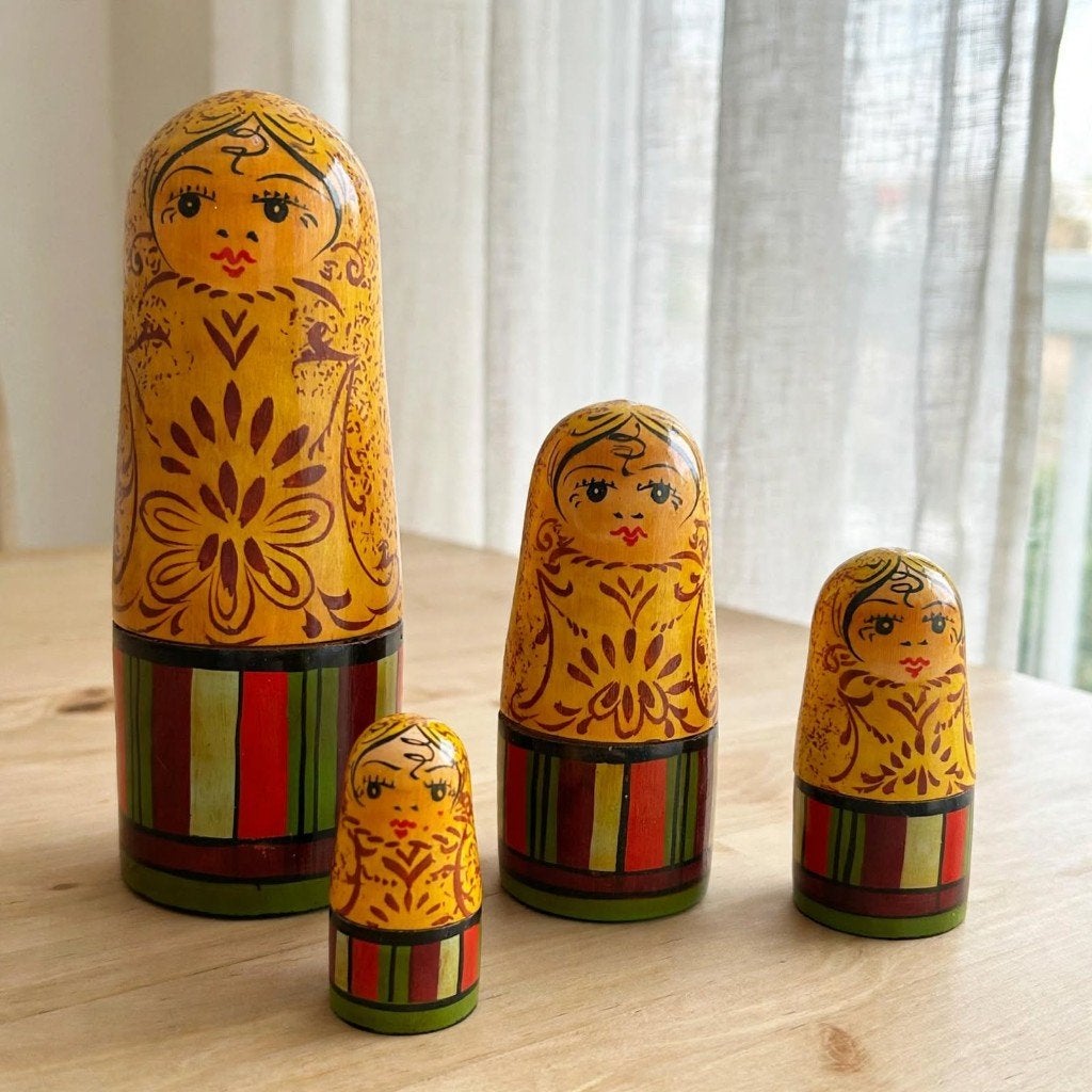 Vintage Russische Matroesjka Baboesjka - 5-delig, Ophalen of Verzenden, Gebruikt
