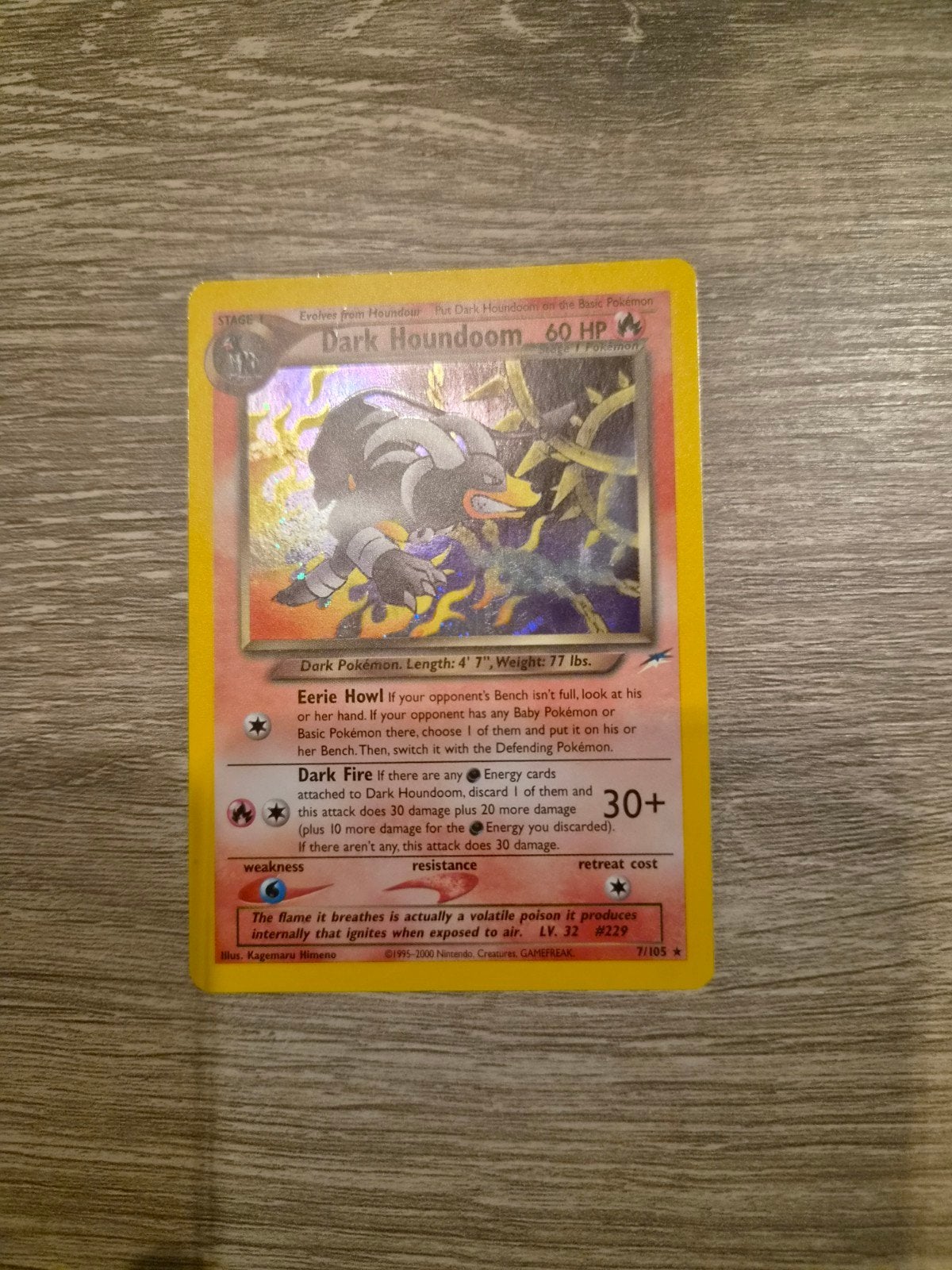 Dark Houndoom holo Neo Destiny, Hobby en Vrije tijd, Verzamelkaartspellen | Pokémon, Verzenden, Zo goed als nieuw, Losse kaart