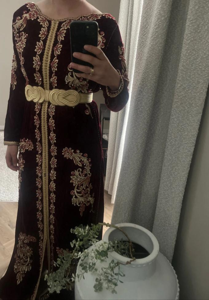 Wijnrood mobra kaftan, Maat 38/40 (M), Ophalen of Verzenden, Zo goed als nieuw, Rood