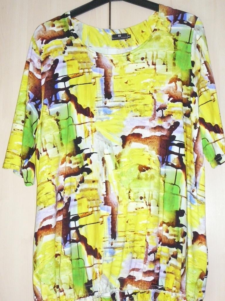 Long T SHIRT/Tuniek  geel bruin maat 1 (46/48) Naveed Mode, Naveed Mode, Verzenden, Geel, Maat 46/48 (XL) of groter