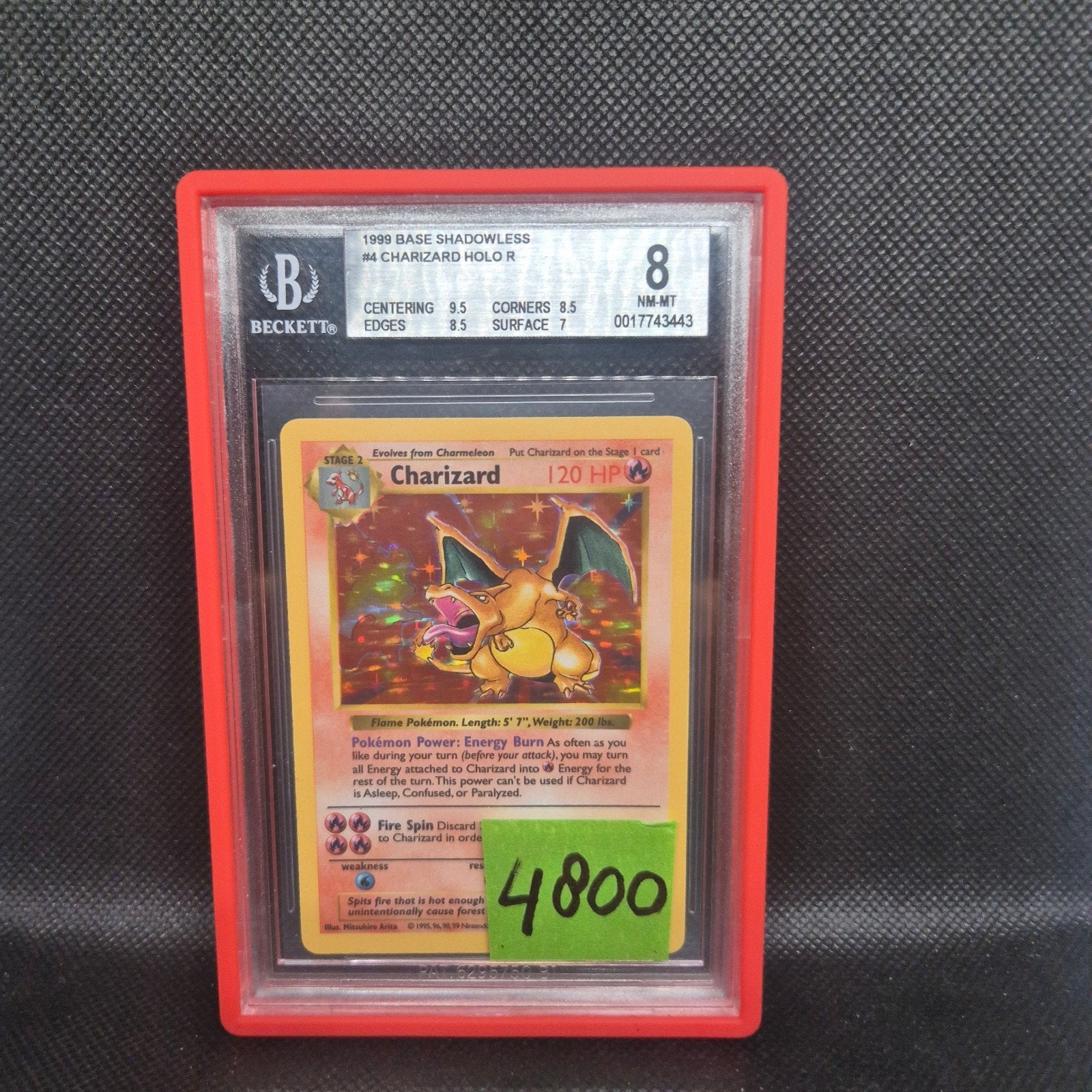 Charizard Holo Base Shadowless BGS 8, Ophalen of Verzenden