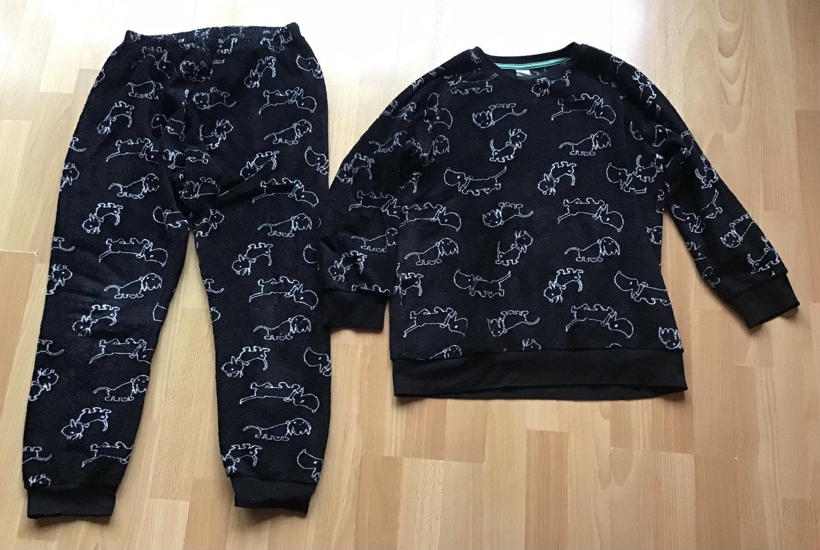 Hema Takkie fleece pyjama zwart maat 158-164, Nacht- of Onderkleding, Gebruikt, Ophalen of Verzenden, Hema