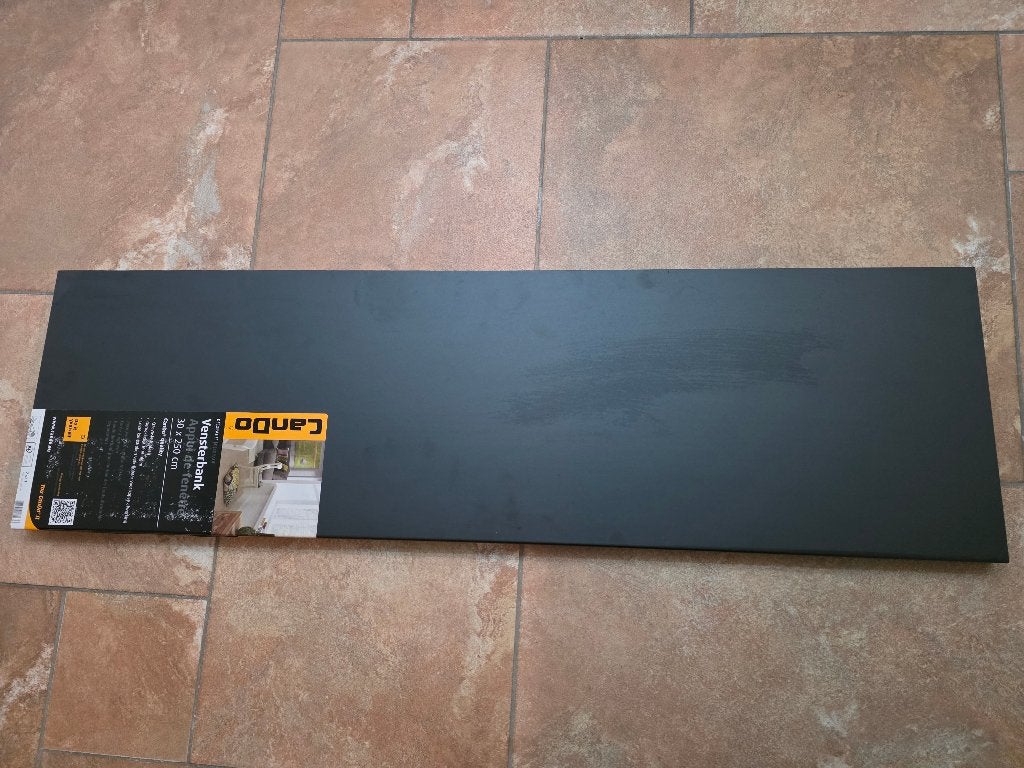 Restant Zwarte MDF Vensterbank CanDo - 102,5 cm lang, Ophalen, 25 tot 50 mm, Nieuw, Plank