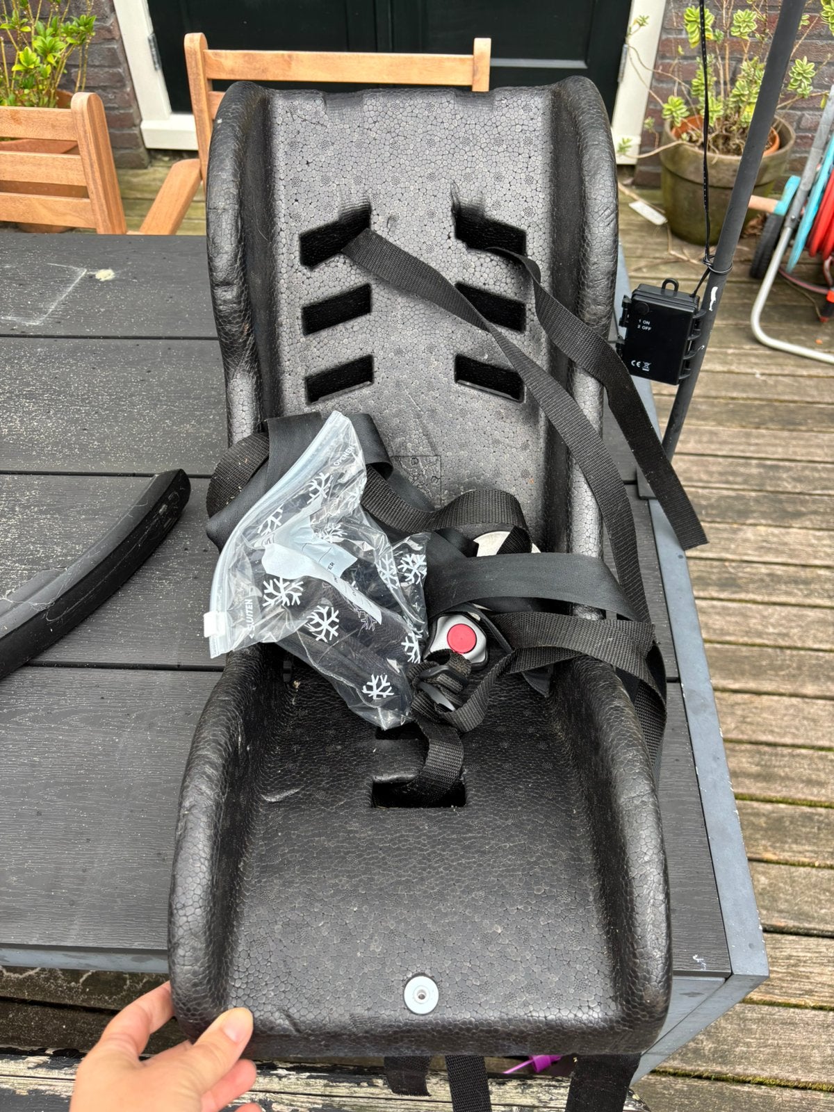 Melia babyschaal bakfiets 3punts gordel, Ophalen, Gebruikt, 0 t/m 18 kg, Voorzitje