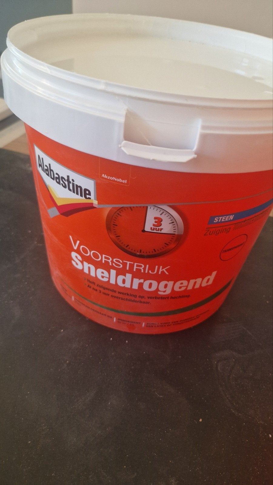 Alabastine Voorstrijk Sneldrogend 5 liter, Doe-het-zelf en Verbouw, Verf, Beits en Lak, Ophalen, 5 tot 10 liter, Wit, Nieuw