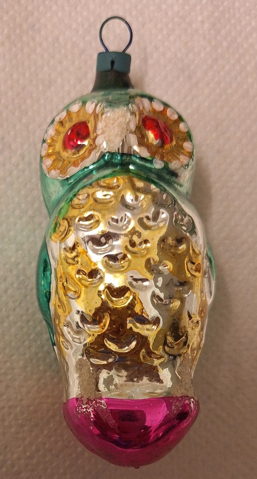 vintage kerstbal, uil. Gablonz. Ca. 1950, Diversen, Ophalen of Verzenden